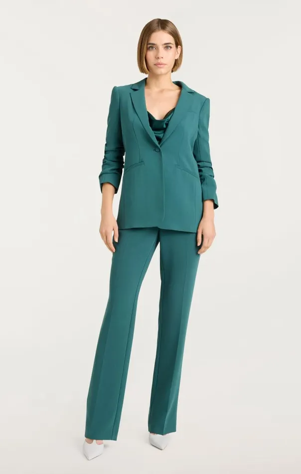 Cinq Sept Crepe Khloe Blazer Greenonyx Women Blazers