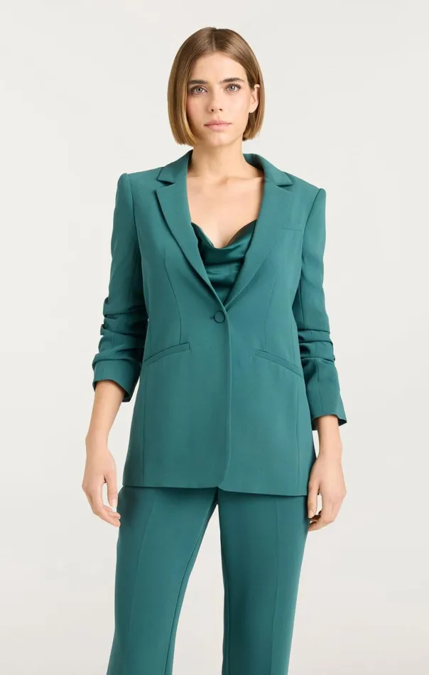 Cinq Sept Crepe Khloe Blazer Greenonyx Women Blazers