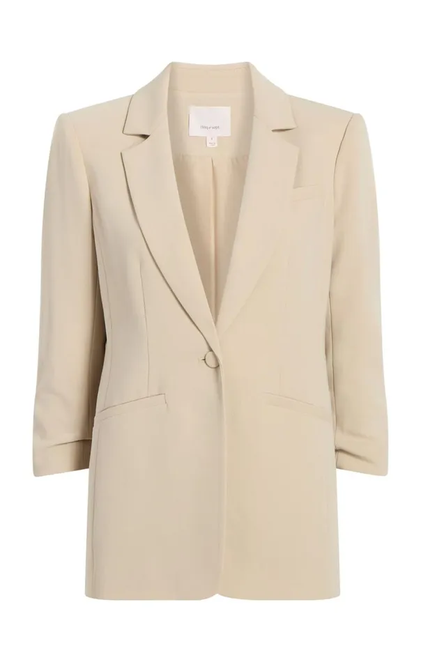 Cinq Sept Crepe Khloe Blazer Khaki Women Blazers