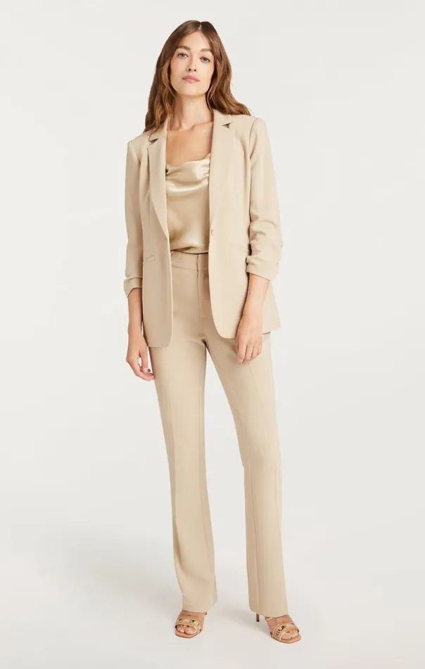 Cinq Sept Crepe Khloe Blazer Khaki Women Blazers