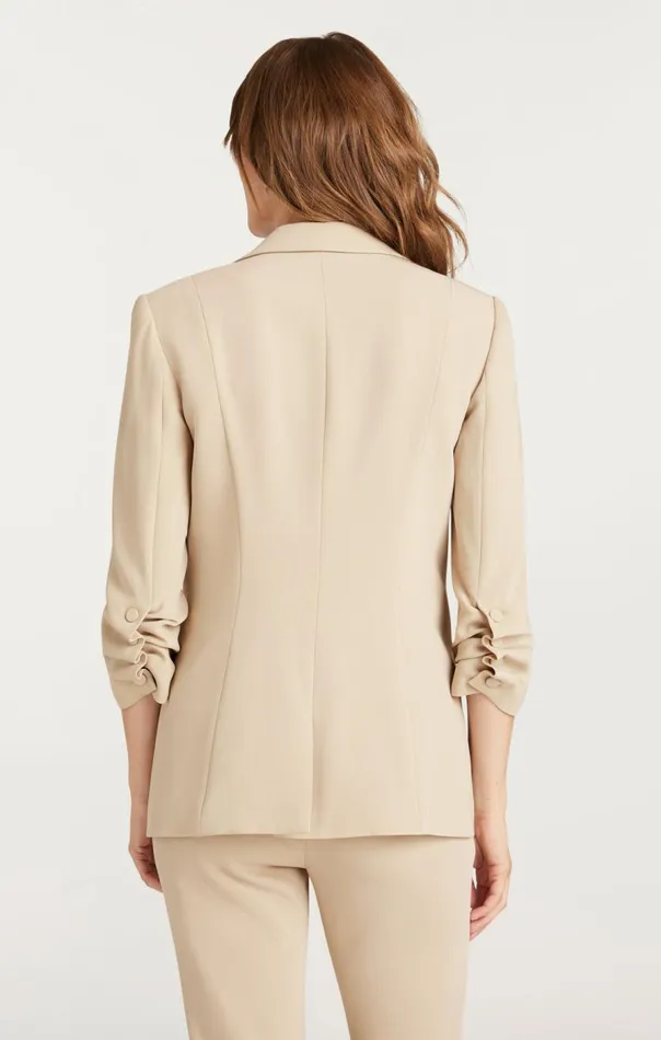 Cinq Sept Crepe Khloe Blazer Khaki Women Blazers