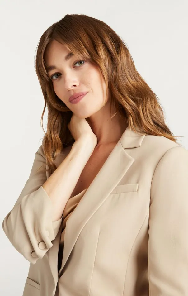 Cinq Sept Crepe Khloe Blazer Khaki Women Blazers