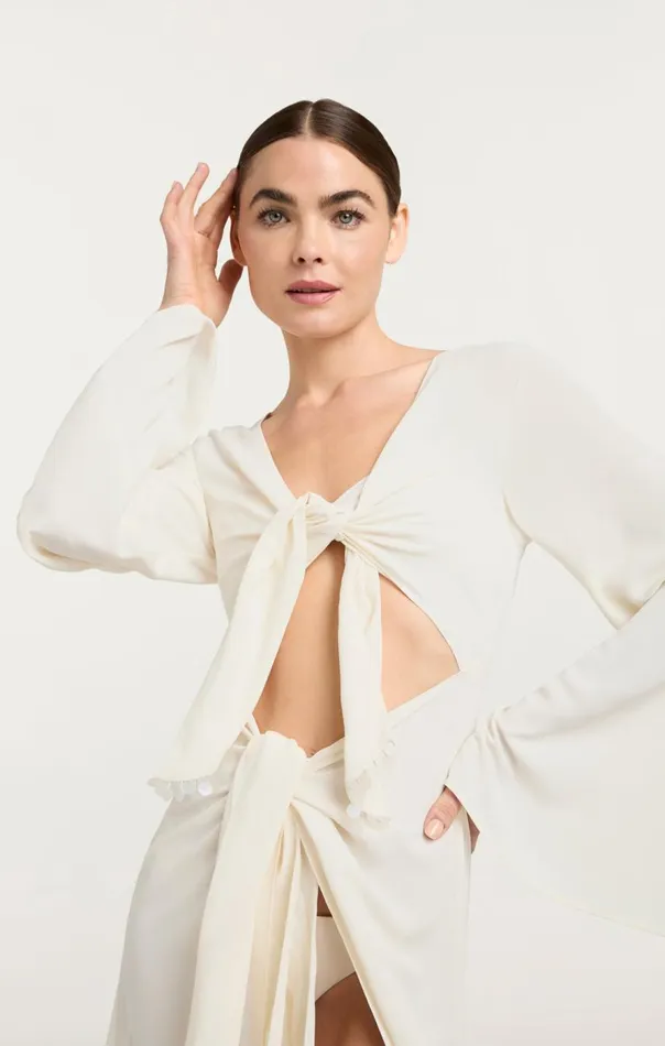 Cinq Sept Crepe Talita Coverup Ivory Women Coverups