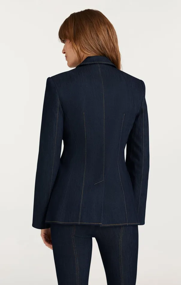Cinq Sept Crystal Denim Bow Cheyenne Blazer Indigo Women Denim