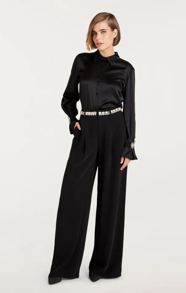Cinq Sept Demetria Top Black Women Long Sleeve Tops