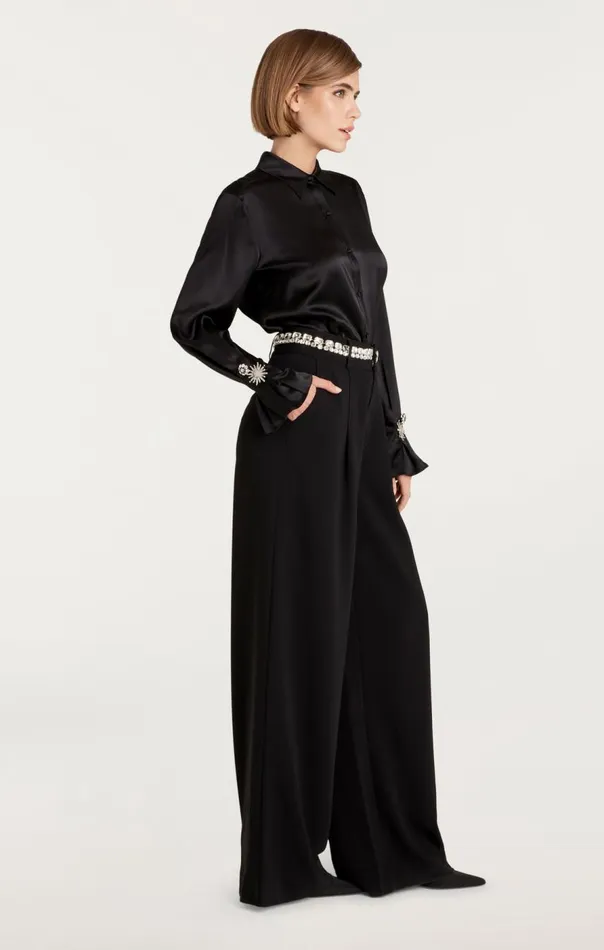 Cinq Sept Demetria Top Black Women Long Sleeve Tops