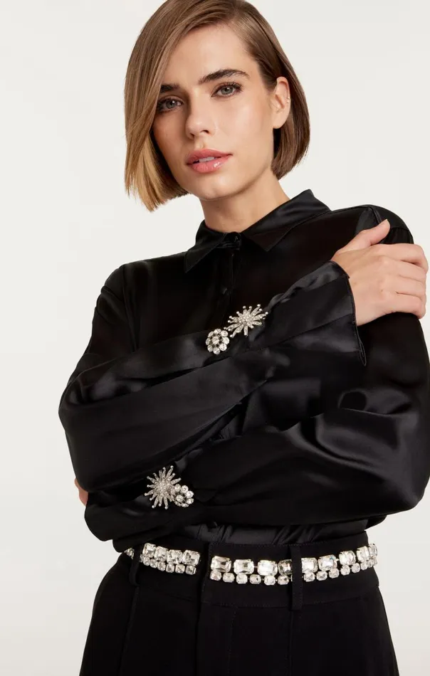 Cinq Sept Demetria Top Black Women Long Sleeve Tops