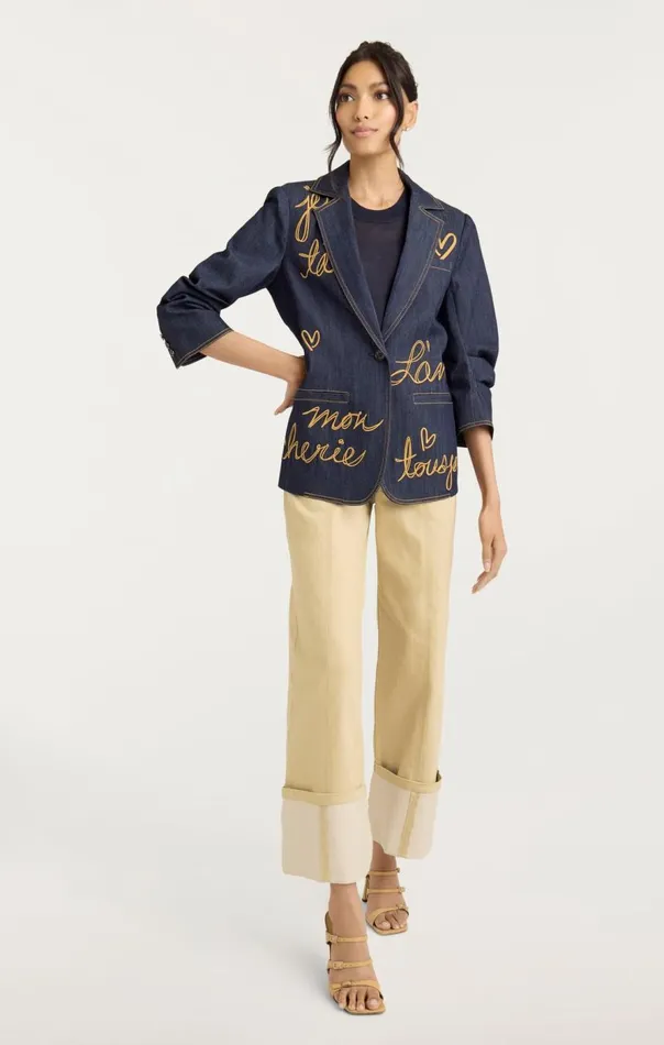 Cinq Sept Denim Lamour Khloe Blazer Indigo Women Denim