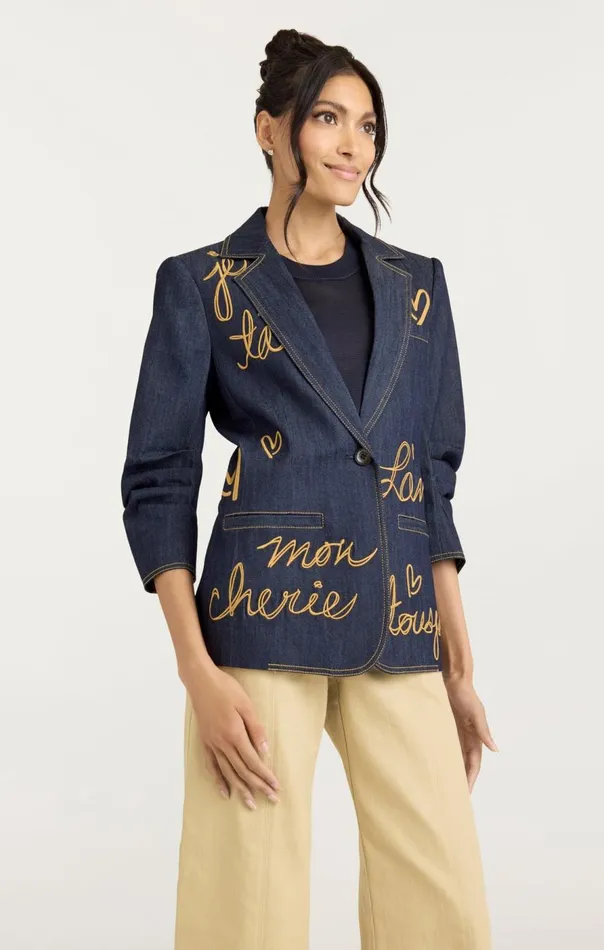 Cinq Sept Denim Lamour Khloe Blazer Indigo Women Denim