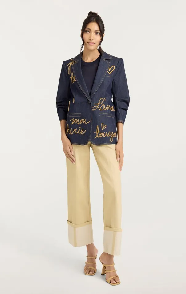 Cinq Sept Denim Lamour Khloe Blazer Indigo Women Denim