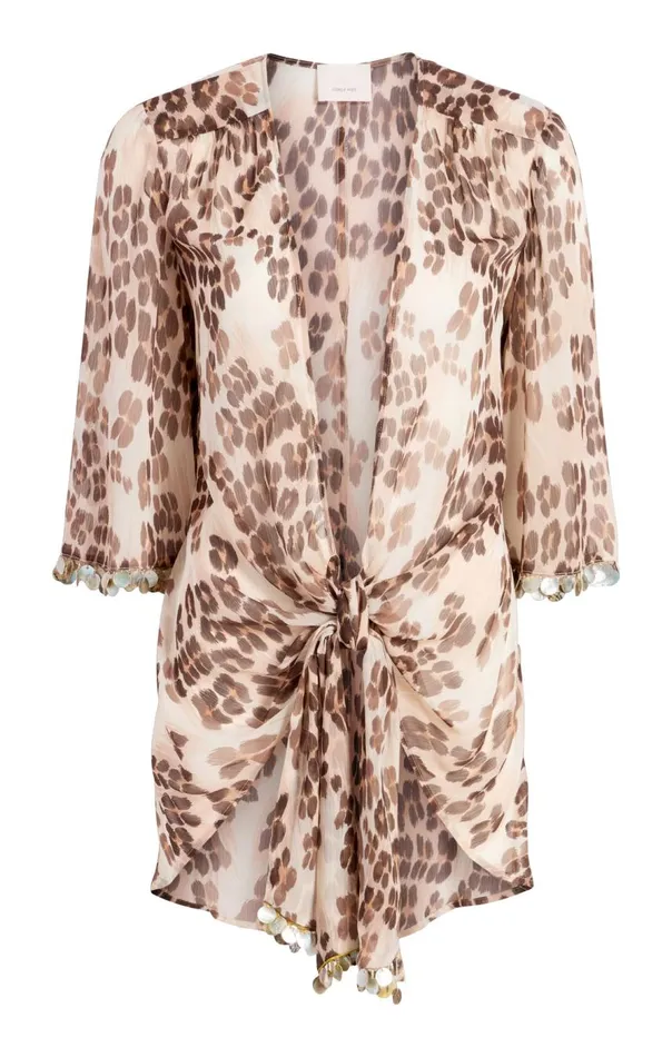 Cinq Sept Leopard Mini Stefie Coverup Alabastermulti Women Coverups