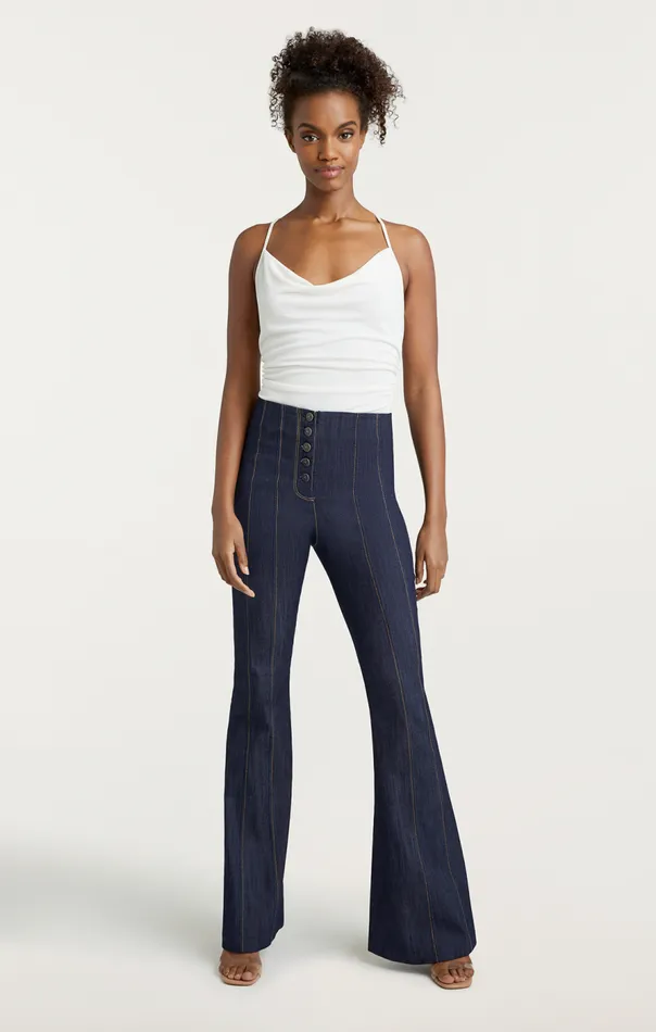 Cinq Sept Marta Bodysuit Ivory Women Tank Tops and Camisoles