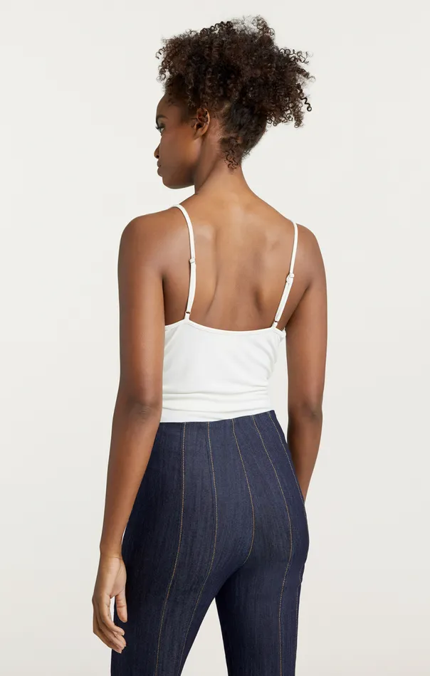 Cinq Sept Marta Bodysuit Ivory Women Tank Tops and Camisoles