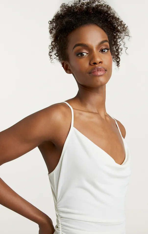 Cinq Sept Marta Bodysuit Ivory Women Tank Tops and Camisoles