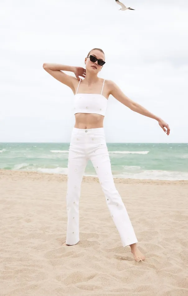 Cinq Sept Mirror Denim Shailene Pant White Women Denim