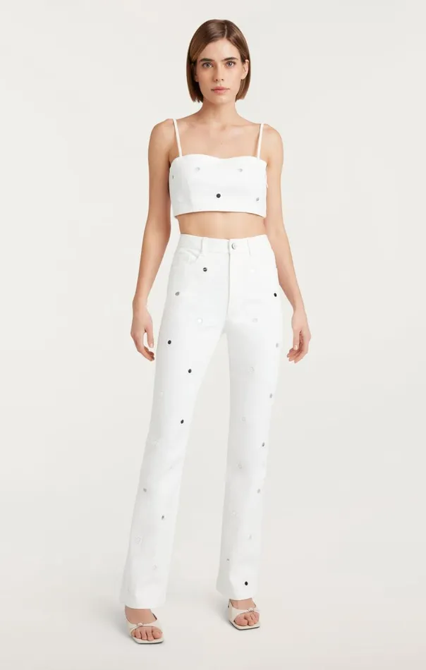 Cinq Sept Mirror Denim Shailene Pant White Women Denim