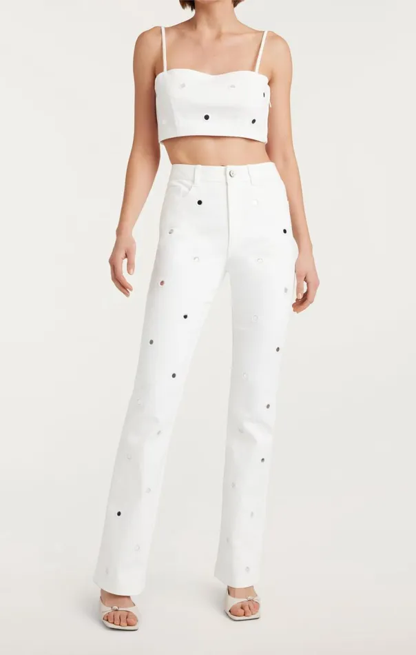 Cinq Sept Mirror Denim Shailene Pant White Women Denim