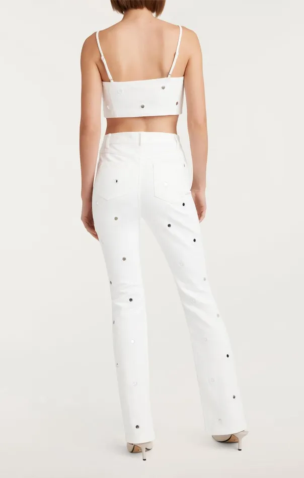 Cinq Sept Mirror Denim Shailene Pant White Women Denim