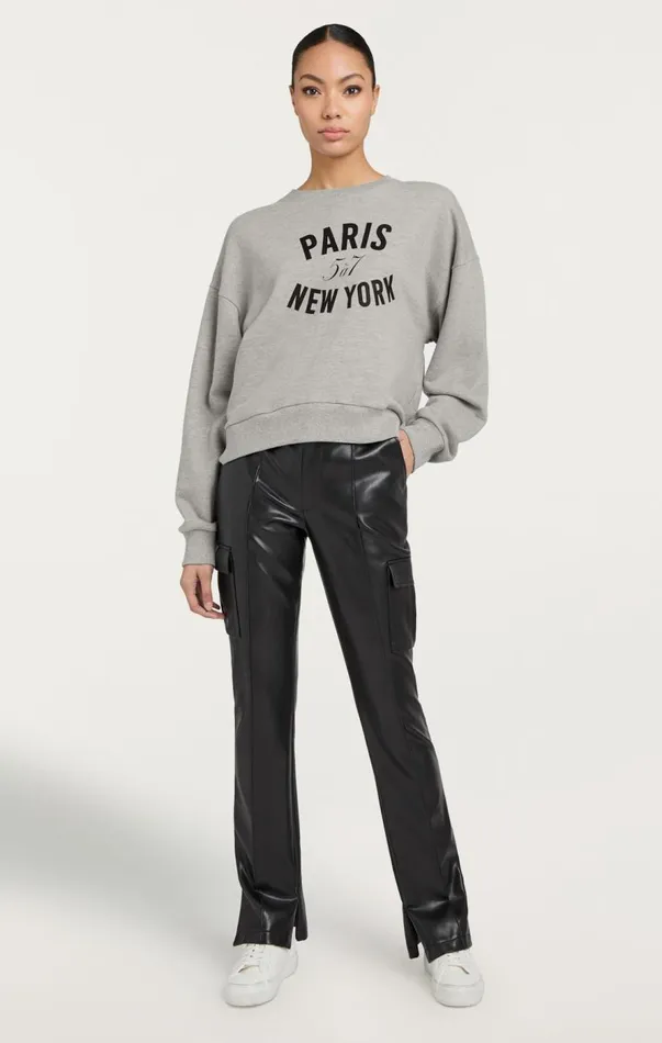 Cinq Sept Paris New York Brandy Pullover Heathergreyblack Women Sweaters and Knits