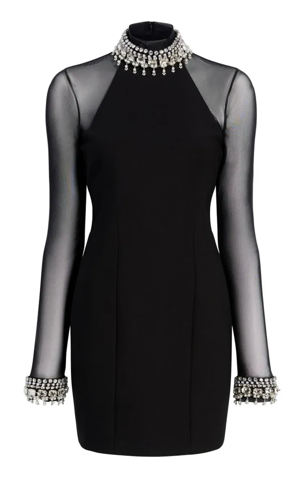Cinq Sept Pearl Trim Loretta Dress Blacksilver Women Mini