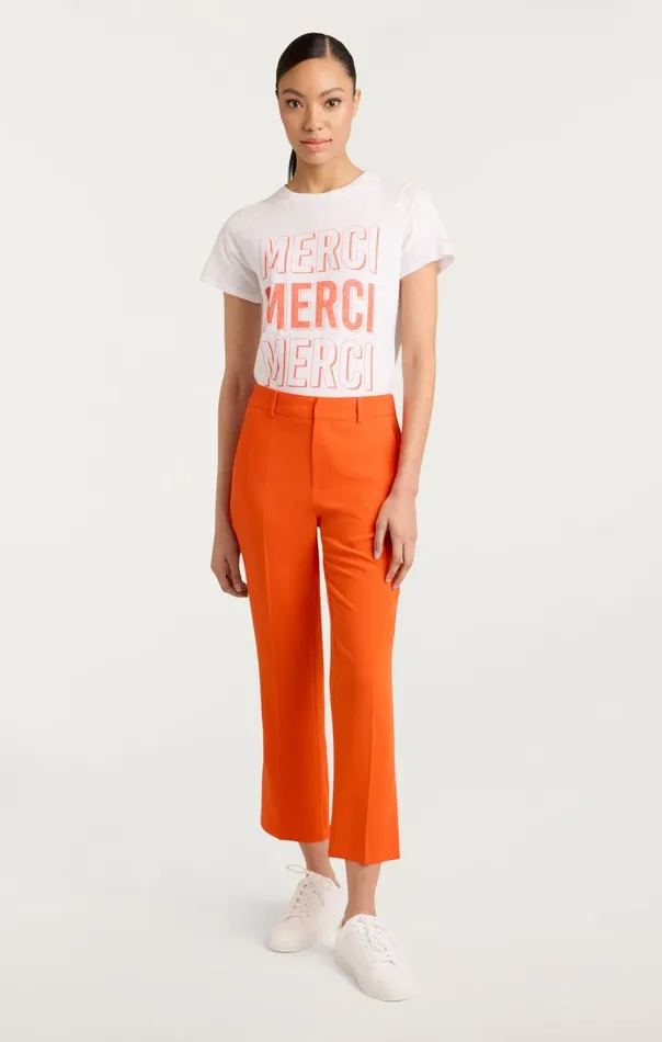 Cinq Sept Pop Up Merci Merci Merci Tee Whitecherrytomato Women Tees