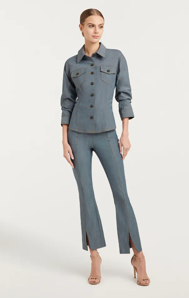 Cinq Sept Reverse Denim Scrunched Canyon Jacket Lightindigo Women Denim