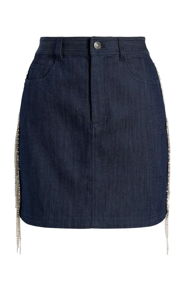 Cinq Sept Rhinestone Dara Skirt Indigo Women Skirts
