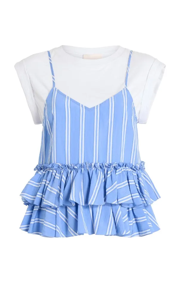 Cinq Sept Samantha Top Whiteoxfordblue Women Tees