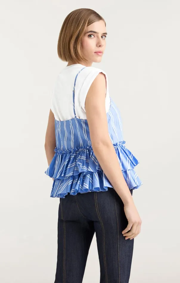 Cinq Sept Samantha Top Whiteoxfordblue Women Tees