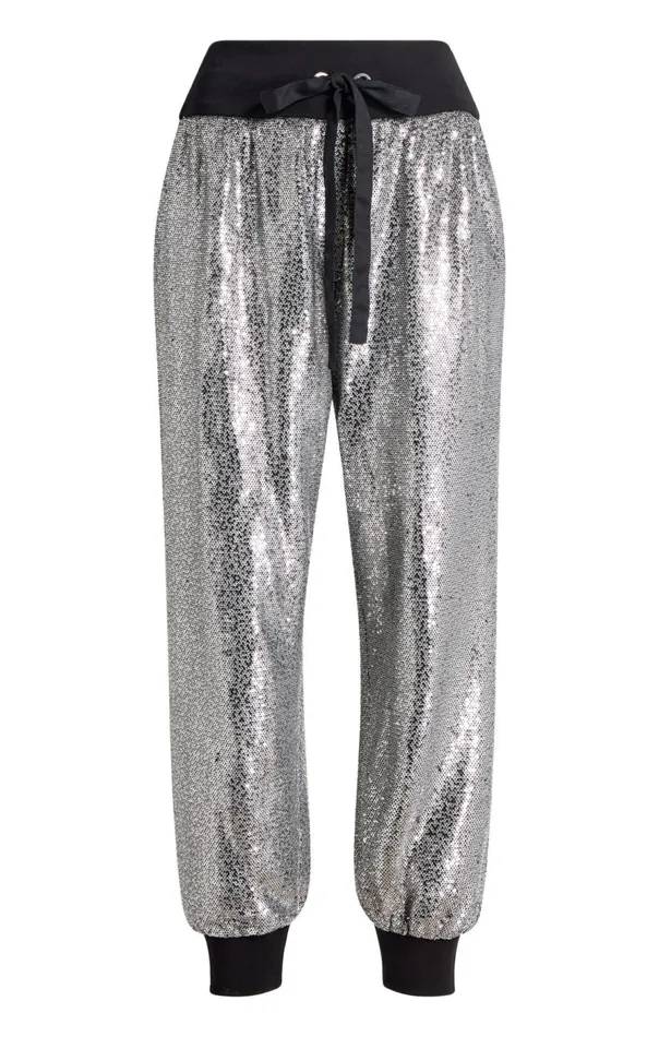 Cinq Sept Sequin Giles Pant Silver Women Pants