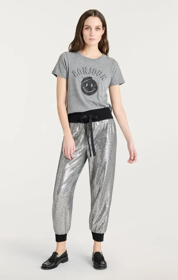 Cinq Sept Sequin Giles Pant Silver Women Pants