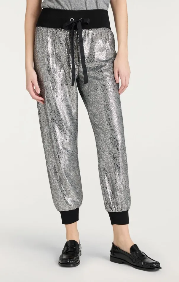 Cinq Sept Sequin Giles Pant Silver Women Pants
