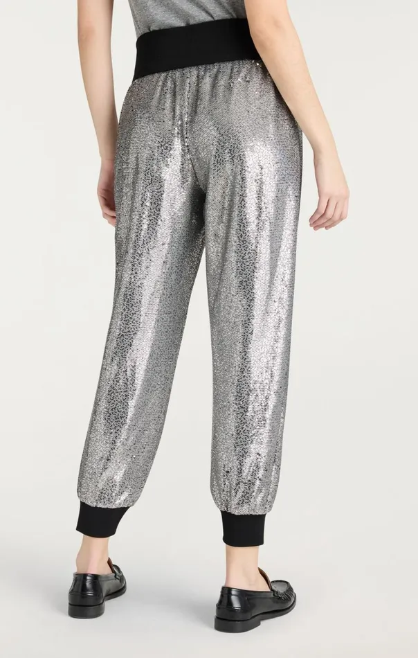 Cinq Sept Sequin Giles Pant Silver Women Pants