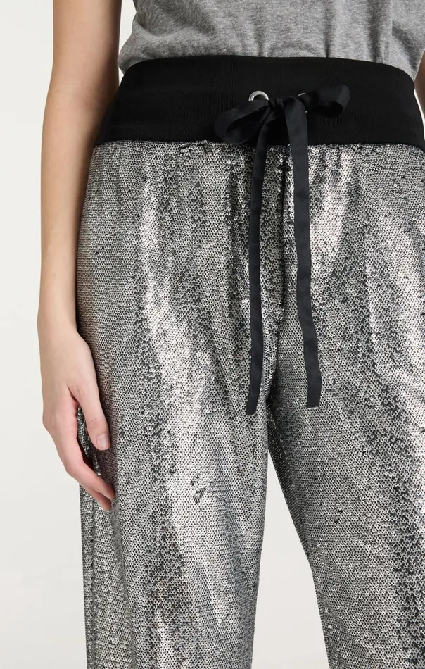 Cinq Sept Sequin Giles Pant Silver Women Pants