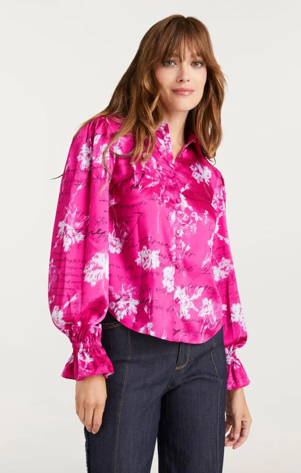 Cinq Sept Warm Carnation Long Sleeve Fiona Top Plumradishmulti Women Long Sleeve Tops