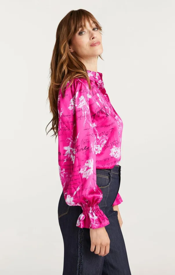 Cinq Sept Warm Carnation Long Sleeve Fiona Top Plumradishmulti Women Long Sleeve Tops