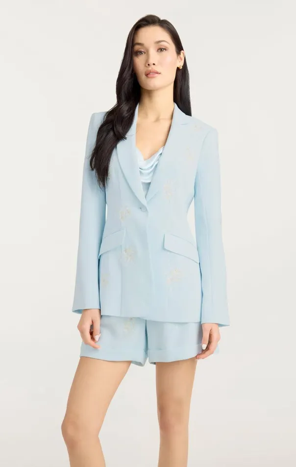 Cinq Sept Wildflower Bouquet Embellished Cheyenne Blazer Glacialbluemulti Women Blazers