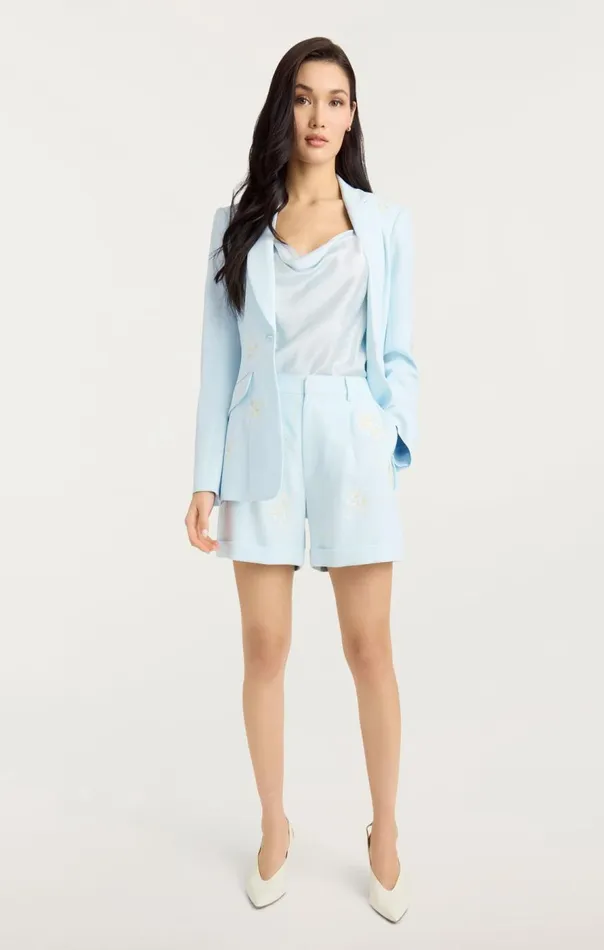 Cinq Sept Wildflower Bouquet Embellished Cheyenne Blazer Glacialbluemulti Women Blazers