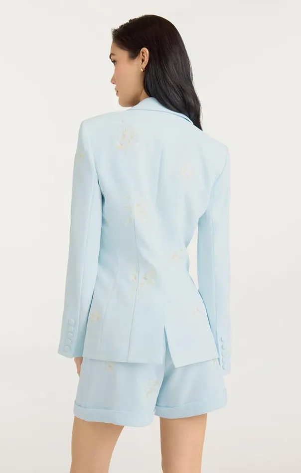 Cinq Sept Wildflower Bouquet Embellished Cheyenne Blazer Glacialbluemulti Women Blazers