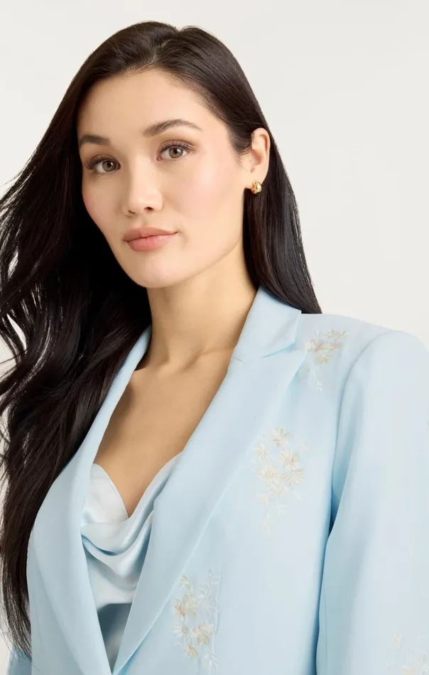 Cinq Sept Wildflower Bouquet Embellished Cheyenne Blazer Glacialbluemulti Women Blazers