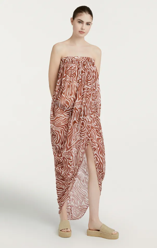 Cinq Sept Woodblock Zebra Libbie Coverup Sequoiaivory Women Coverups