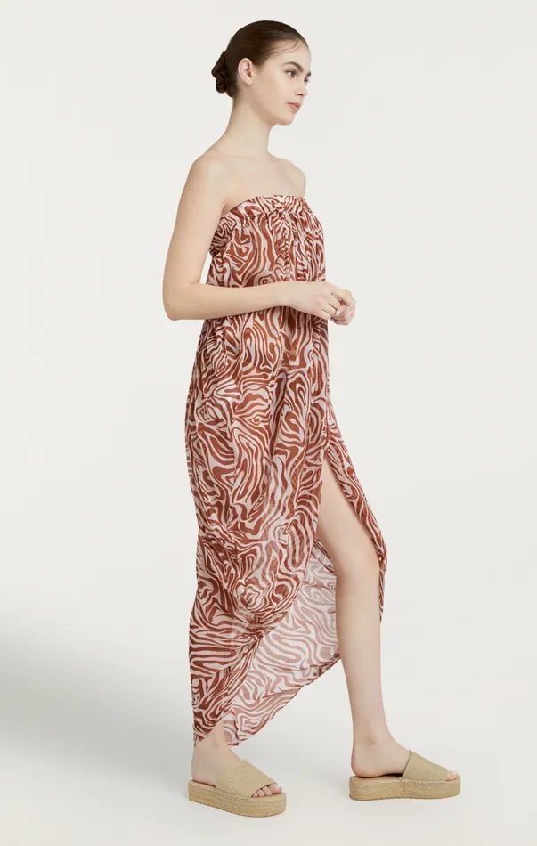 Cinq Sept Woodblock Zebra Libbie Coverup Sequoiaivory Women Coverups
