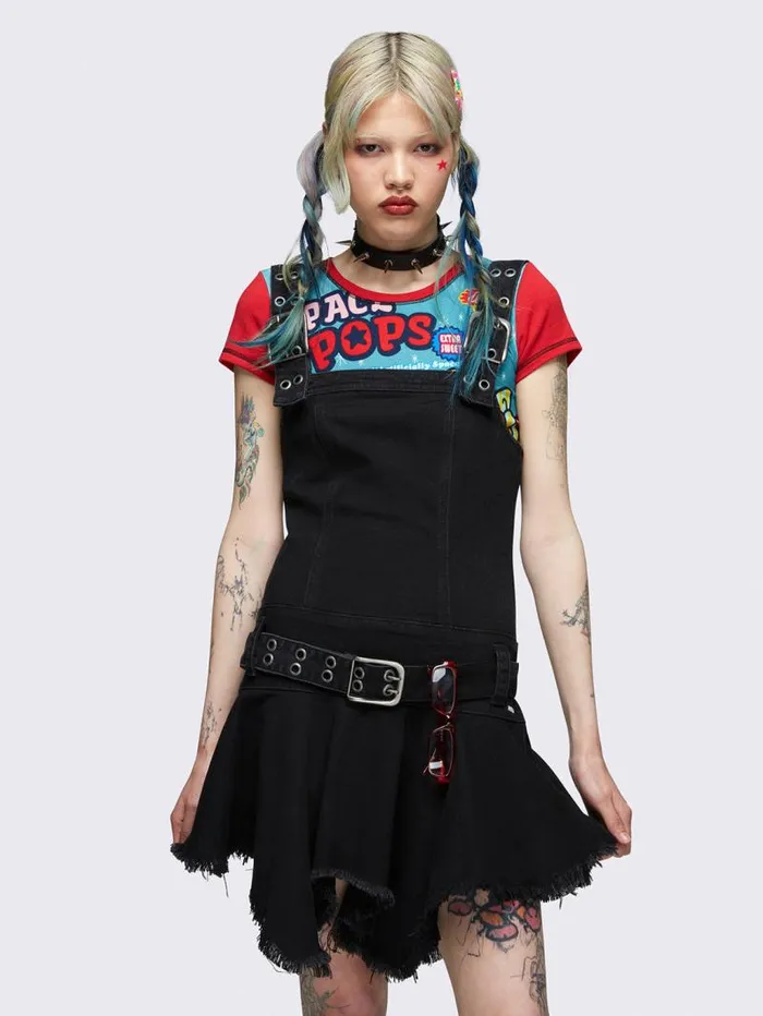 Claire Black Denim Mini Dress Women Minga London Dresses Claire Black Denim Mini Dress Women Minga London Dresses