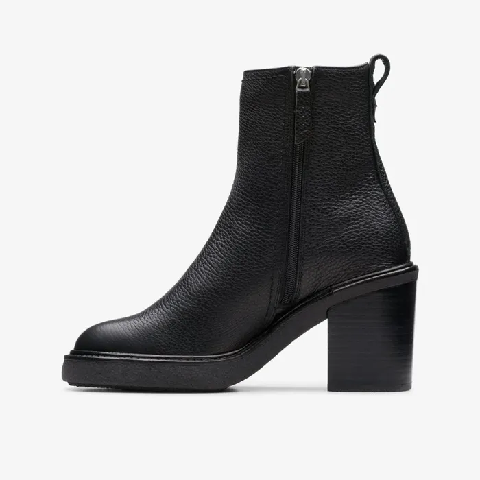 Clarks Ankle Boots Cassiano Zip Ankle Boot Black Leather 8211 Women