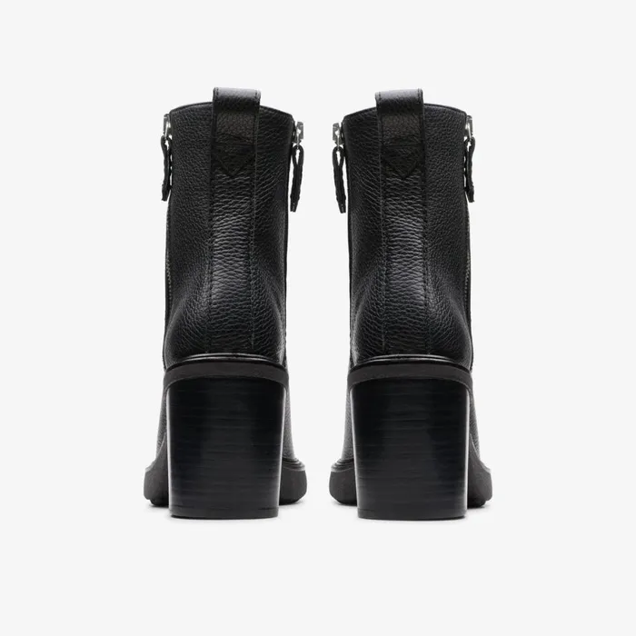 Clarks Ankle Boots Cassiano Zip Ankle Boot Black Leather 8211 Women