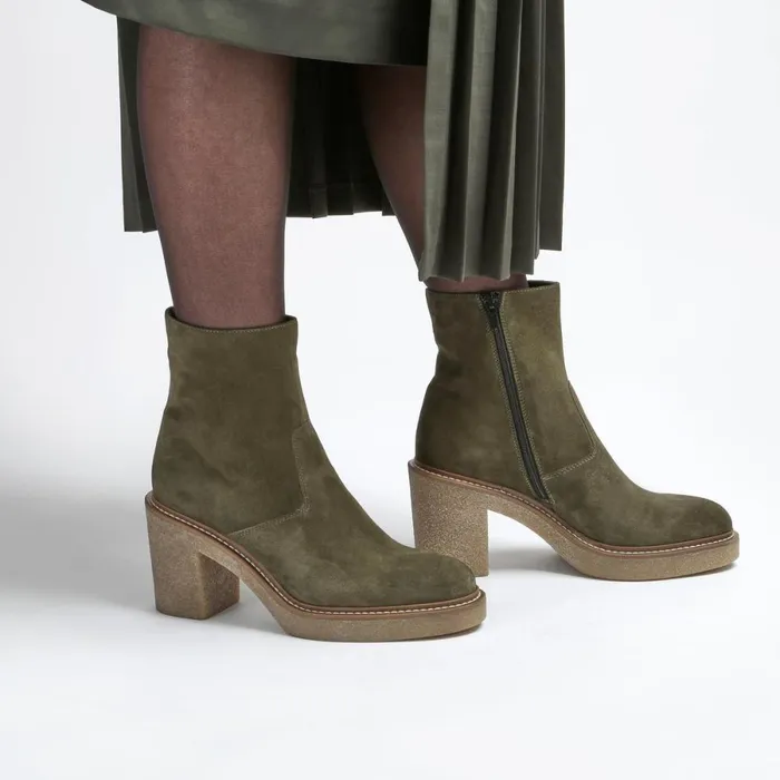 Clarks Ankle Boots Colden Up Dark Green Suede 8211 Women