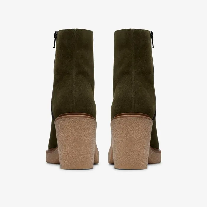 Clarks Ankle Boots Colden Up Dark Green Suede 8211 Women