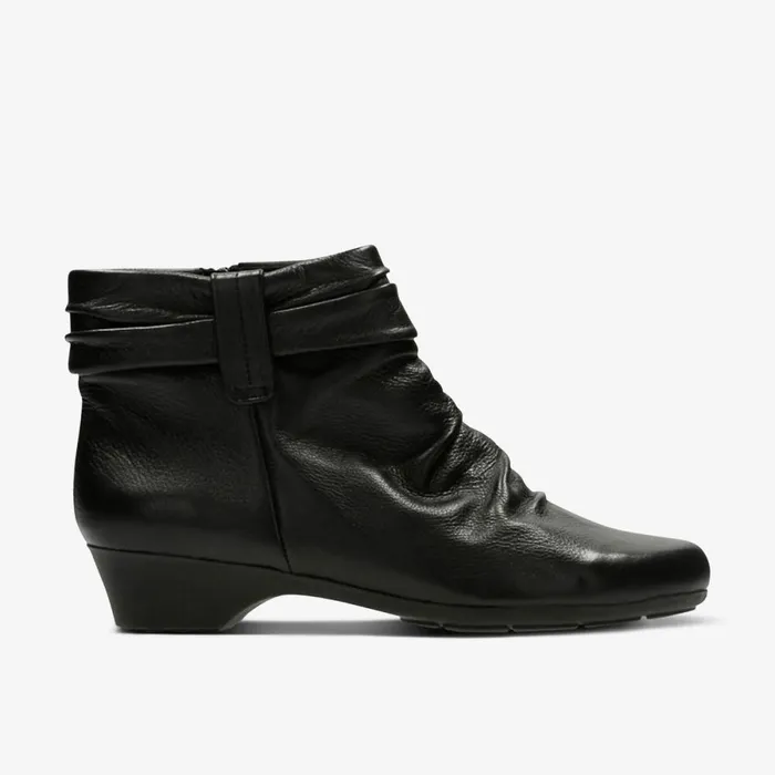 Clarks Ankle Boots Matron Ella Ankle Boot Black Leather 8211 Women