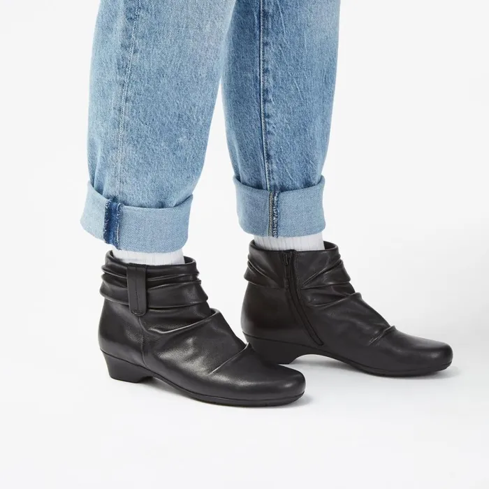 Clarks Ankle Boots Matron Ella Ankle Boot Black Leather 8211 Women
