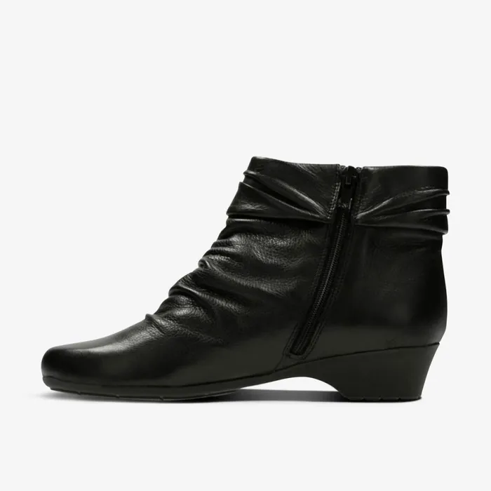 Clarks Ankle Boots Matron Ella Ankle Boot Black Leather 8211 Women